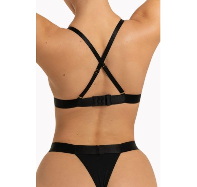 MAURA SET BLACK BRA+THONG S/M